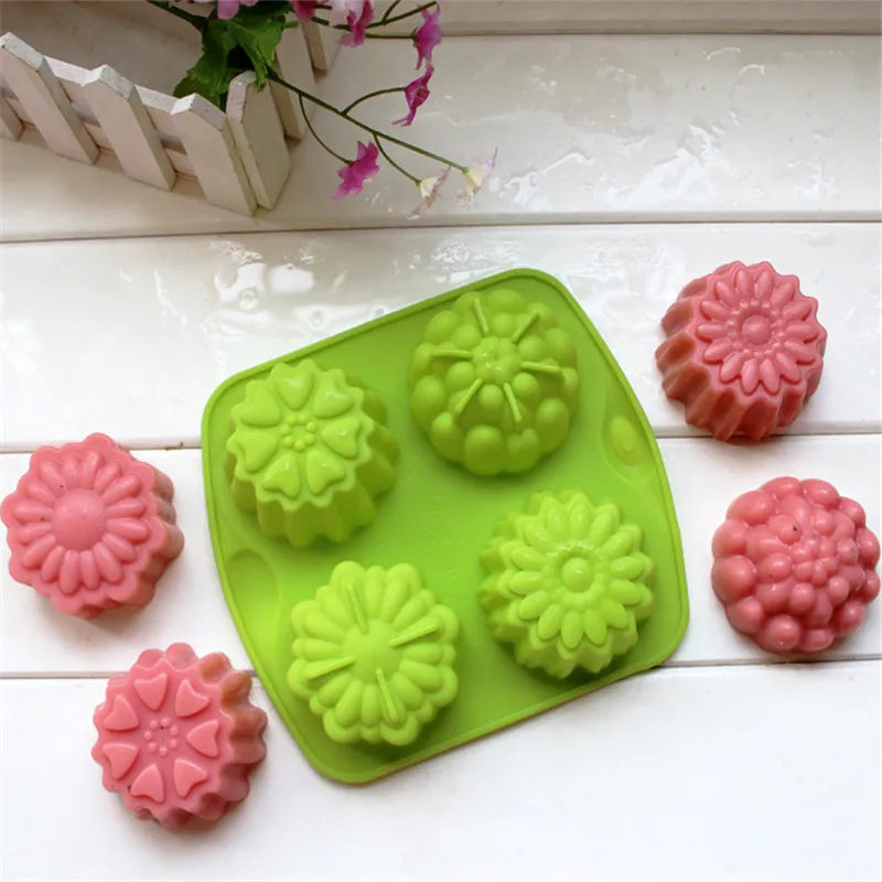 4 разных цветов силиконовая форма для выпечки в Пудинг Желе Форма изготовления