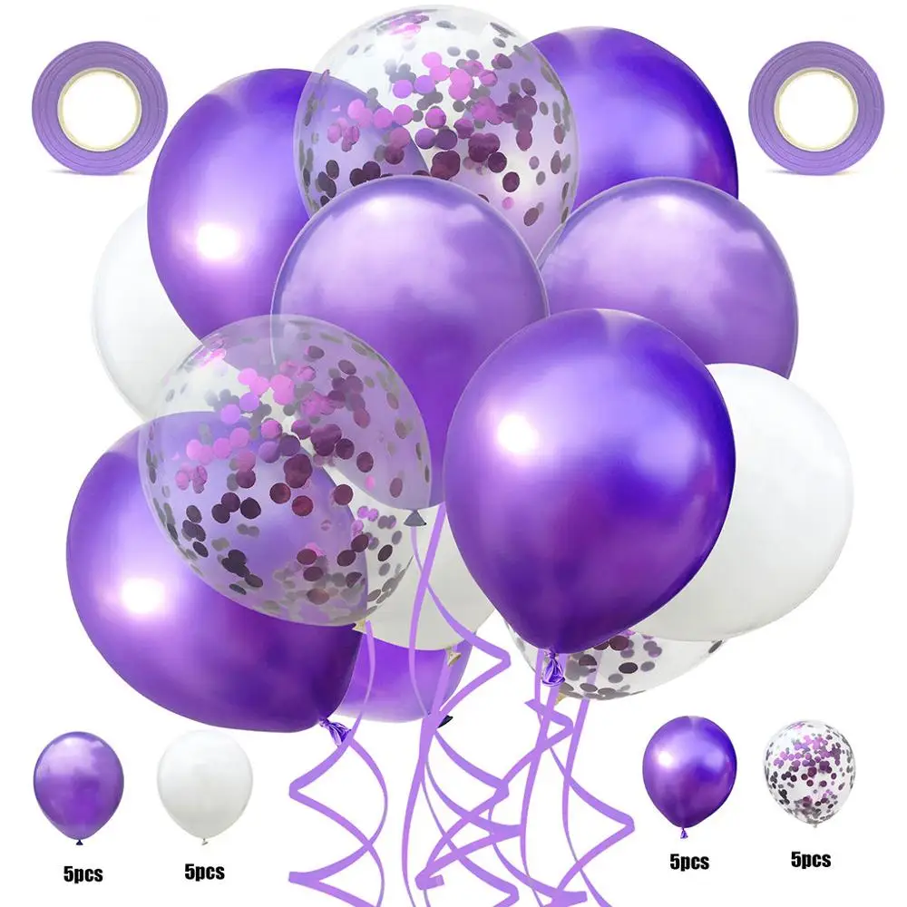 

22Pc Happy Balloon Sequined Latex Balloon Combination birthday Wedding Decor Multicolor #4B15