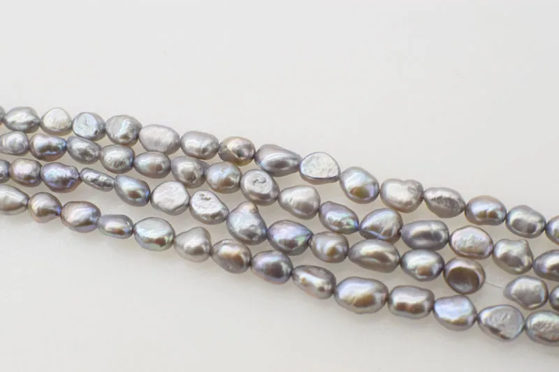 

loose beads freshwater pearl gray baroque 7-9mm 14" for DIY jewelry making FPPJ wholesale beads nature