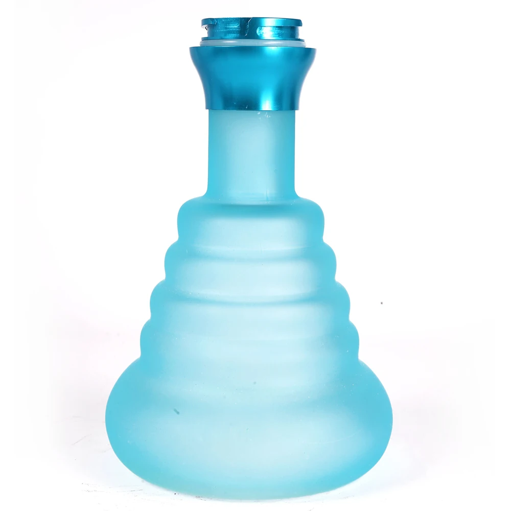 Narghile tobacco smoke pipe frosted glass modern aluminum shisha pots clay bowl colorful aluminum tray hookah