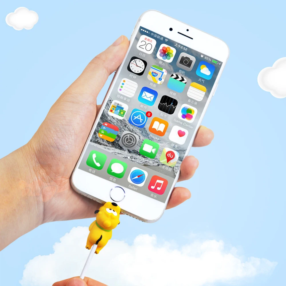 CHIPAL милый мультфильм укуса провода намотки для iPhone USB органайзер для кабеля зарядного устройства протектор животное укусы держатель телефона аксессуар