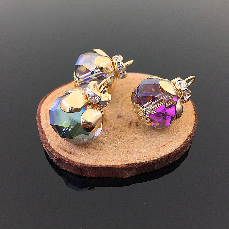 Новый стиль 30 шт./лот Разноцветные Украшения из горного хрусталя сплав золотой