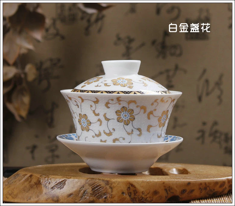 Китайский чайный сервиз Gaiwan фарфор, традиционный Античный Чайный набор кунг-фу Супница керамическая Свадебная чайная чаша, Gongfu Gaiwan 200 мл