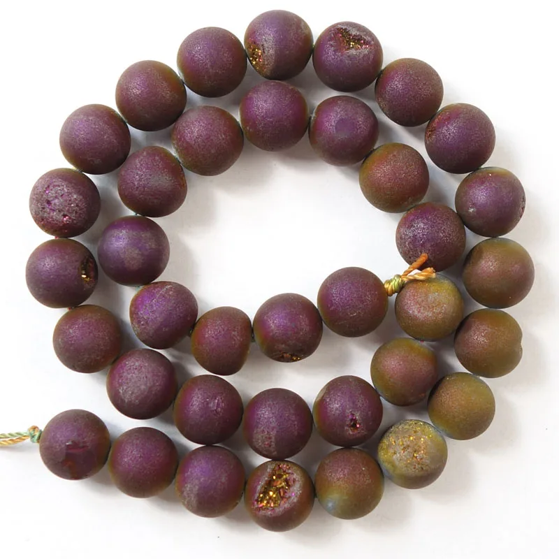 (Минимальный заказ 10 $ микс) 12 мм Металлические фиолетовые круглые бусины с