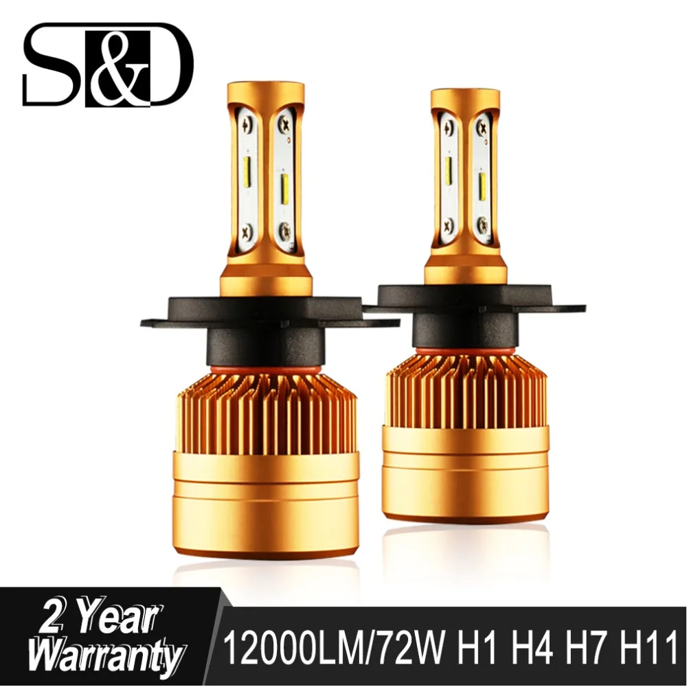 Автомобисветильник фары S & D H4 H7 светодиодный H8 H11 HB3 9005 HB4 9006 H1 H3 H27 880 881