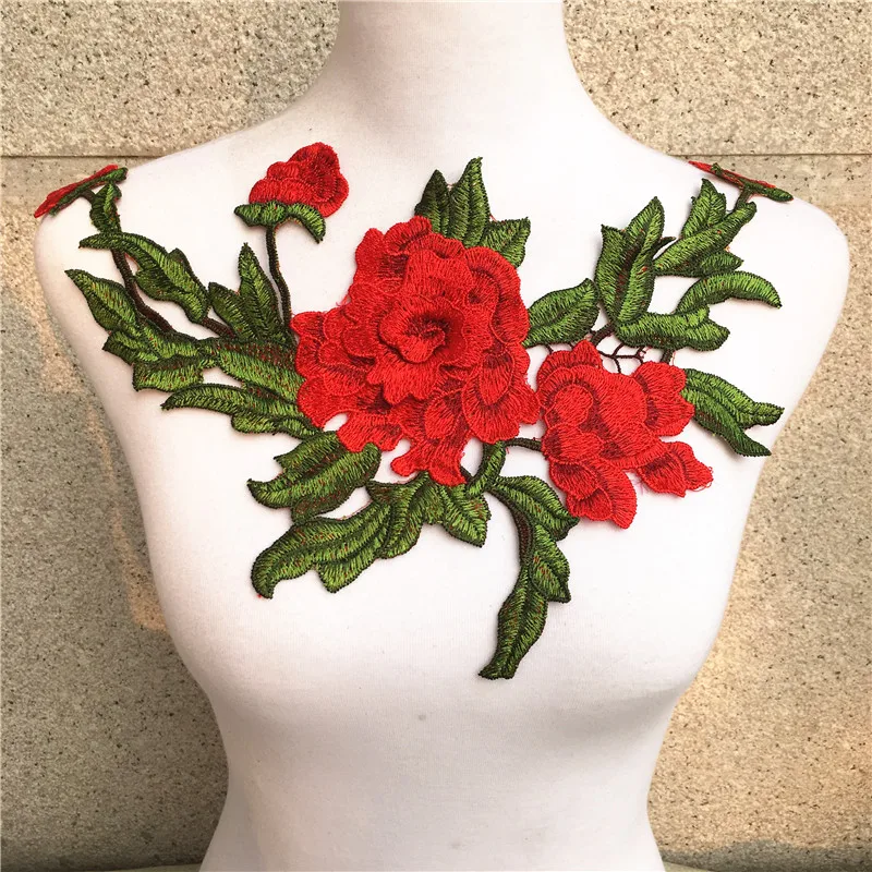 1 шт. Вышитый цветочный воротник розы|collar sewing|applique collarpatches embroidered flowers |
