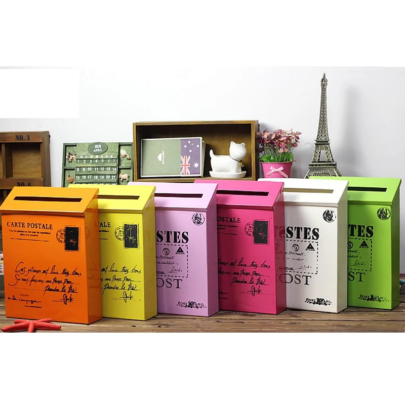 Rural Style Iron Mailbox Letter Case Newspaper For Home Vintage Mailboxes Post Box Storage Decoration | Дом и сад