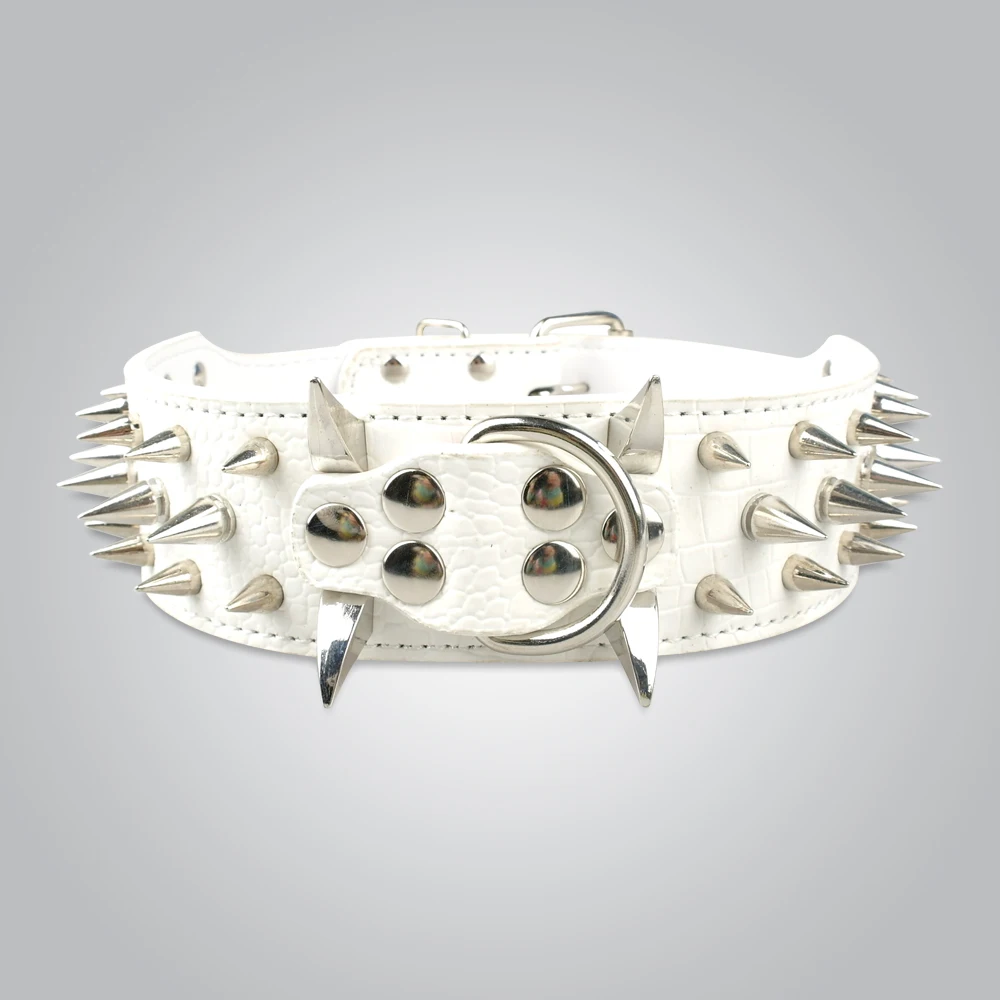 Белая Шипованная шлейка и ошейник для собак защитные ошейники домашних животных