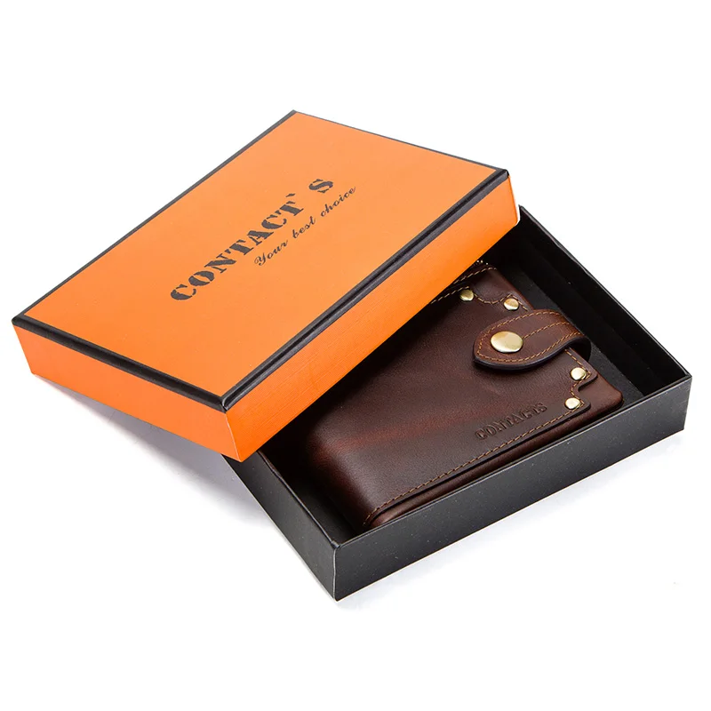 style1 coffee A box CONTACT'S Мужской кашелек из натуральной кожи с застежкой молния имеются отделения для хранения денег телефона карточек - Цвет: style1 coffee A box