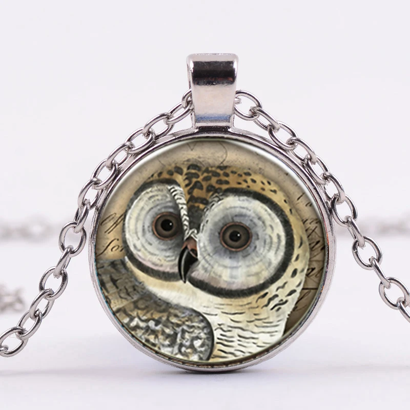 Азиатских милый Adorkable Сова большие ожерелье глаза птица ретро фото Подвески