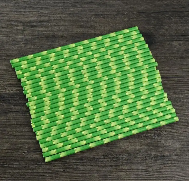 Бесплатная доставка 5000 шт бумажные соломинки бамбуковые в зеленом и коричневом