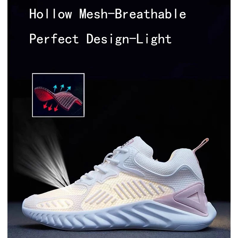 Dumoo/женские кроссовки Дышащие летние белые Повседневная обувь для бега из