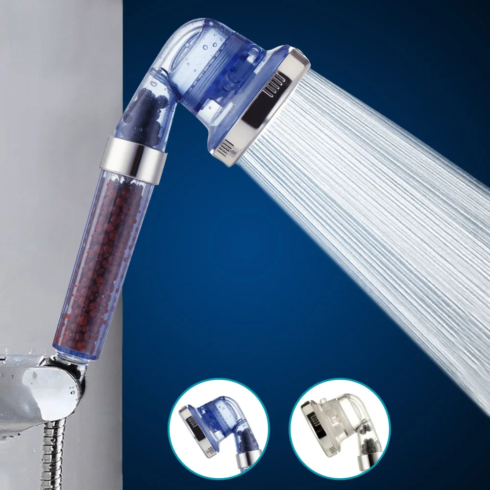 

New Style 3 Function Adjustable Shower Head Bathroom High Pressure Saving Water Anion Filter SPA Shower Heads