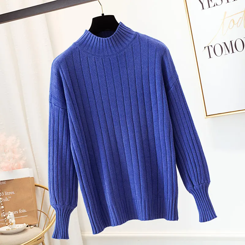 OHRYIYIE Casual Loose Autumn Winter Knit Sweater for Women Long Sleeve Half Turtleneck Knitted Sweaters and Pullovers Jumper | Женская