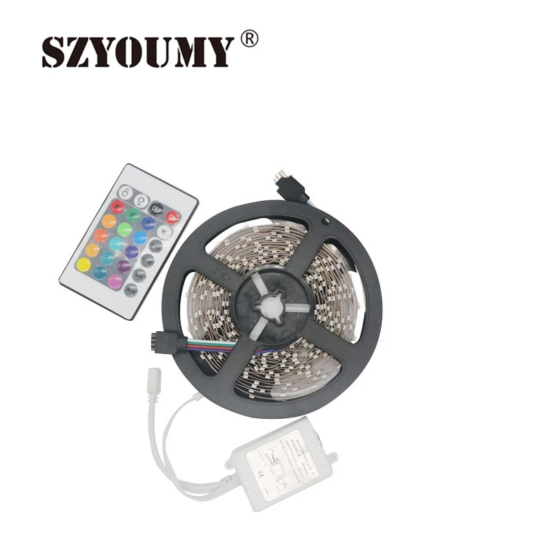 SZYOUMY белая/синяя/желтая Светодиодная лента 5 м RGB 3528 Диодная 300 светодиодов не