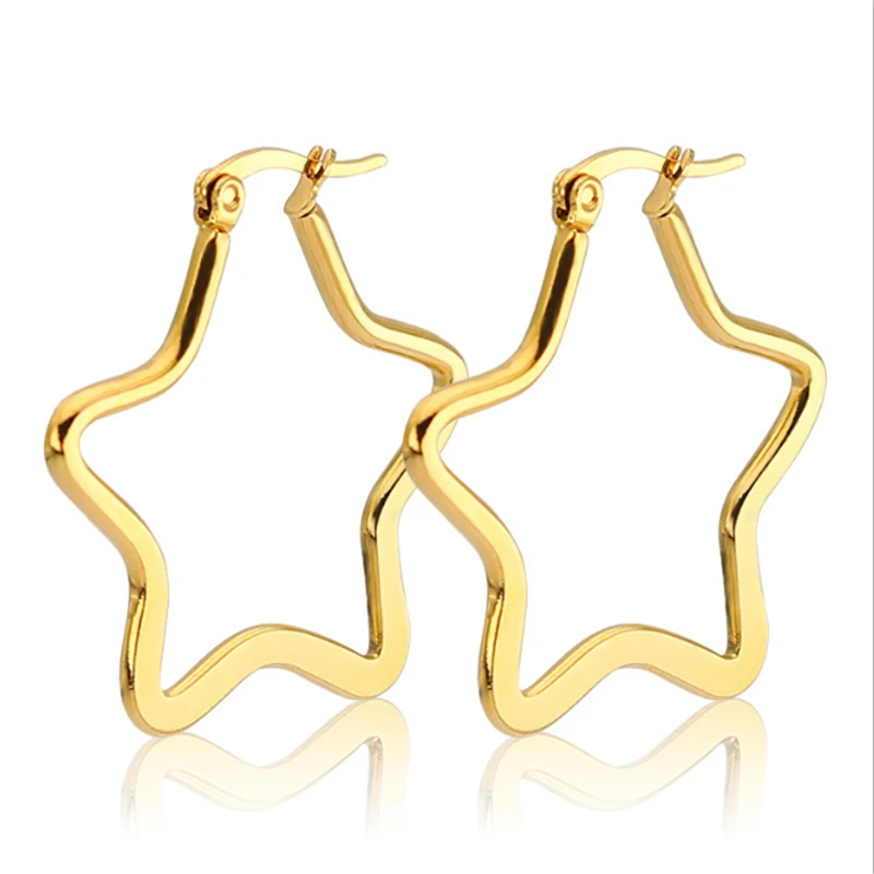 Горячая Распродажа панк золотой цвет нержавеющая сталь зажим для ушей