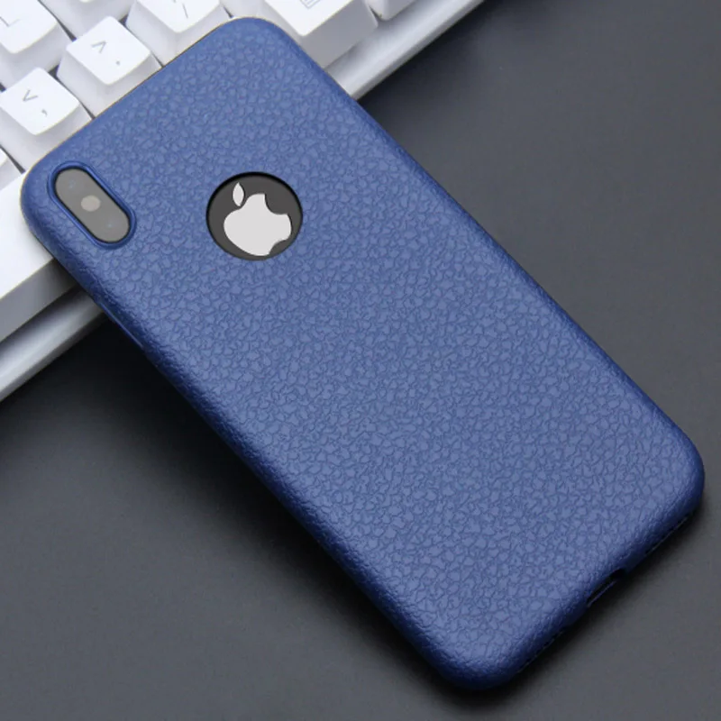 Blue Kisscase чехол на айфон 7 Ультра тонкие телефонные чехлы для iPhone 6S 6 7 8 Plus XS Max Cover Кожаная кожа Мягкий силиконовый чехол TPU для iPhone XR X Shell чехол на айфон 6 чехол на айфон x чехол на айфон xs max XR - Цвет: Blue