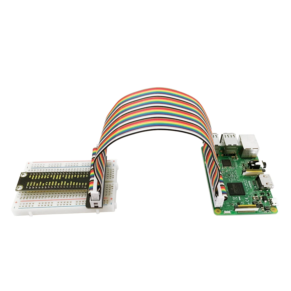 Цветной ленточный кабель Keyestudio T-type GPIO Shield V1 + 40P макетная плата с 400 отверстиями