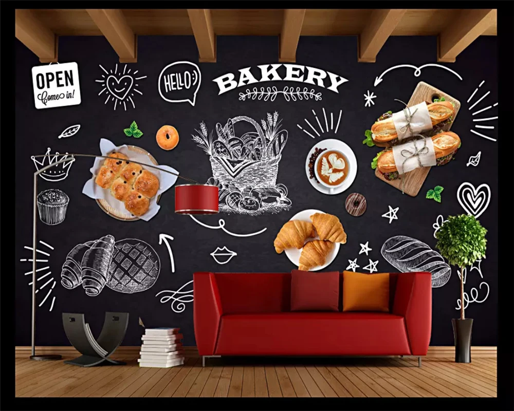 Пользовательские модные декоративные росписи обоев ретро для гурманов