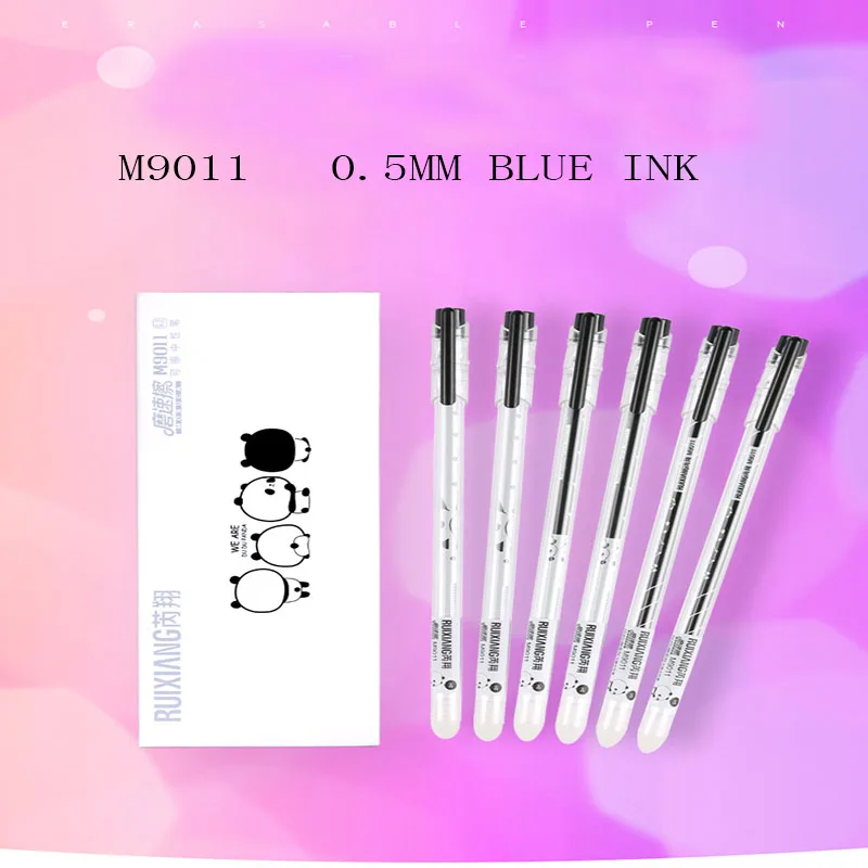 M9011 BLUE 12 шт./лот, многоцветная ручка Kawaii Frixion для школы и офиса, стираемая гелевая ручка, 0,5 мм, кристально-синяя, черная, гладкая ручка для письма, Nuetral Mosuca Gelpen - Цвет: M9011 BLUE