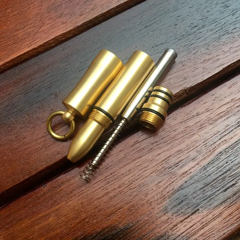 Пишущие инструменты мини EDC латунная шариковая ручка креативная для