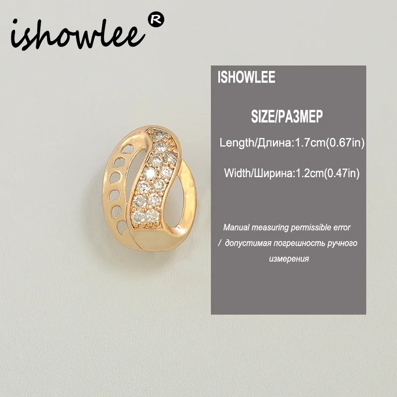 Isholee Pave Setting 585 золотые шпильки серьги для женщин полые кубического циркония милые