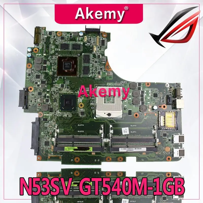 Akemy N53SV материнская плата для ноутбука For Asus N53SN N53SM N53S N53 тест оригинальная GT540M-1GB |