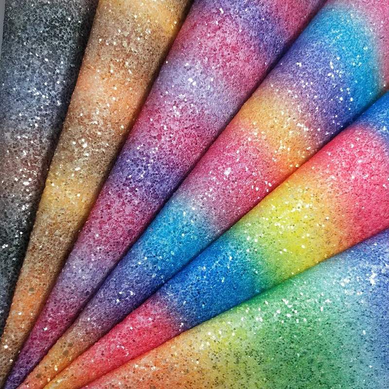 1 шт. 21X29 см синтетический Letaher Cuero Sintetico Rainbow массивная блестящая кожа для