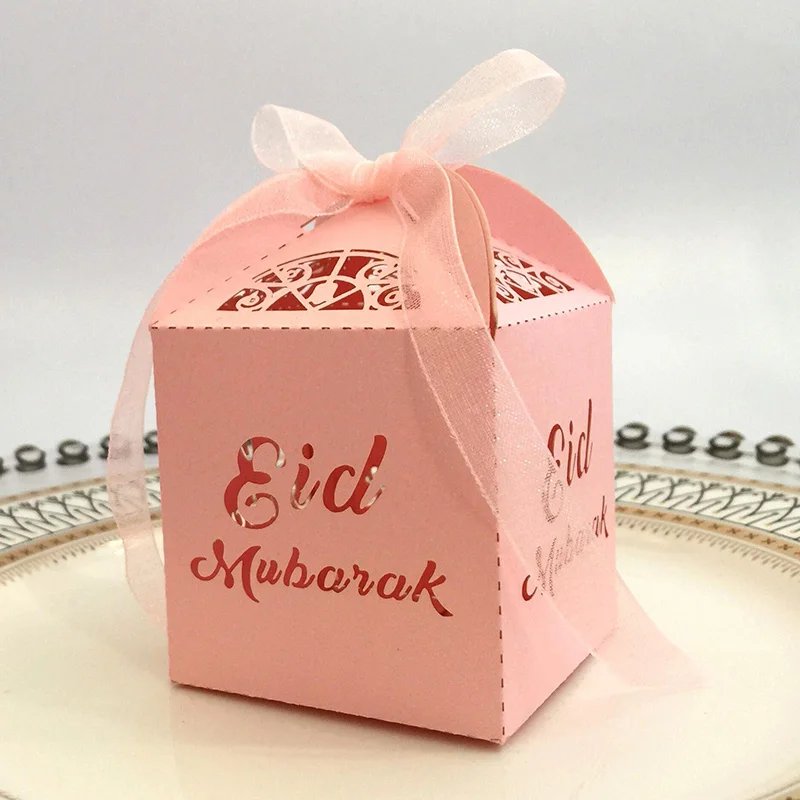 50 шт./компл. Happy Eid Islamic Mubarak Подарочная коробка для конфет мусульманская детей с