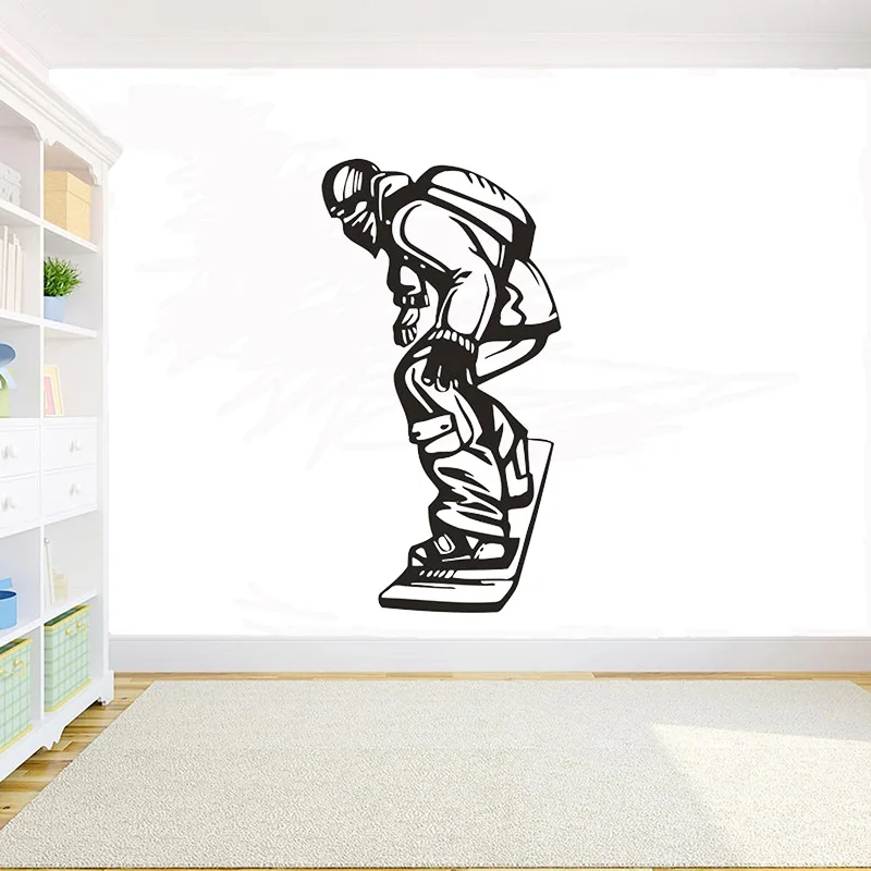 Skis Wall Art Stickers Snowboarding Personalised Wall Decal Removeable vinyl DIY Wall Sticker boys Room Home Decor G971