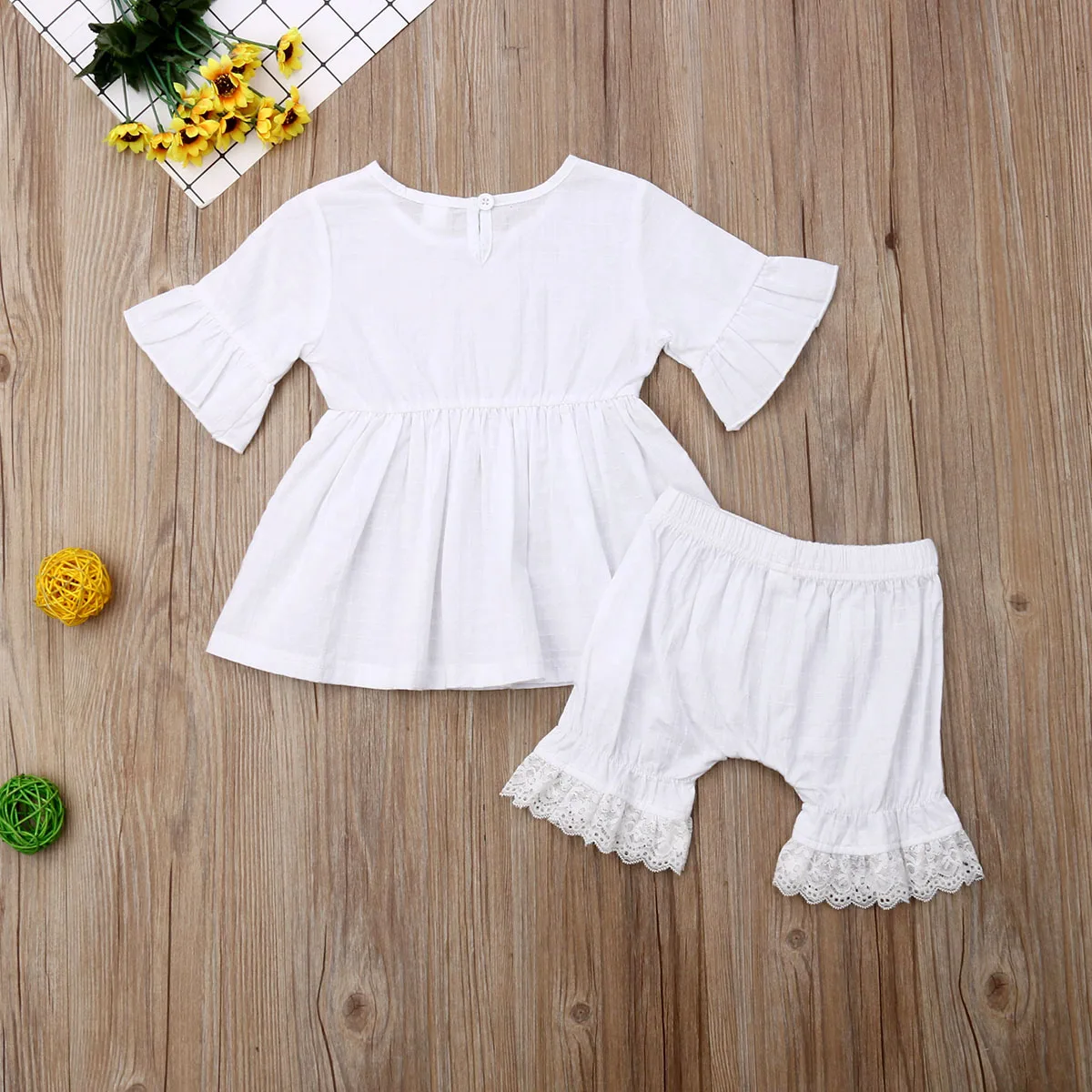 Милая одежда для маленьких девочек кофта с расклешенными рукавами платье +