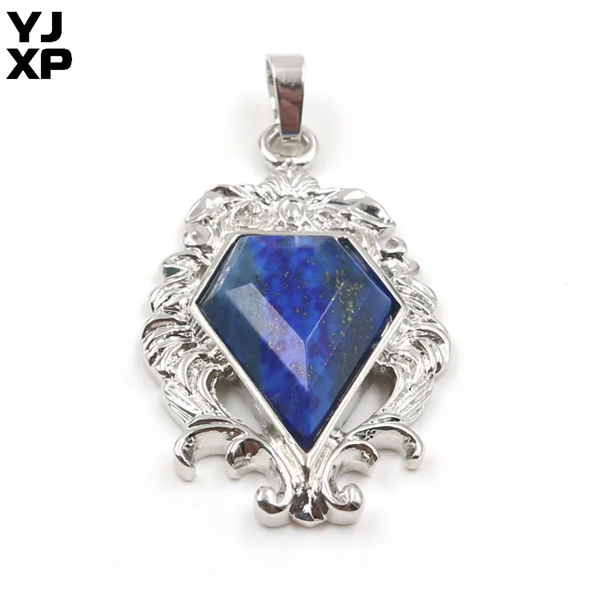 YJXP Arrowhead Pendant Silver Plated Amethysts Rose Pink Quartz Pentagonal Natural Crystal Stone Fashion Charms Jewelry 1 Pcs | Украшения и