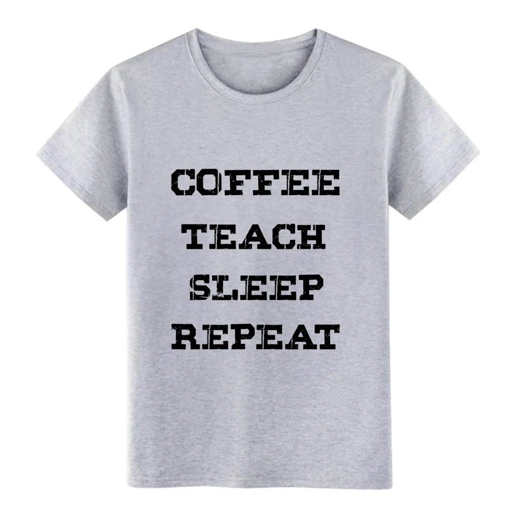 Мужская черная футболка с коротким рукавом coffee teach sleep repeat европейский размер S-3xl