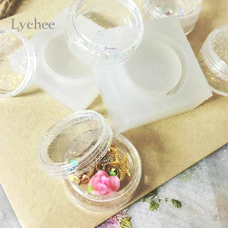 Lychee Life DIY силиконовая форма круглая коробки для настоящего цветка из смолы ручная