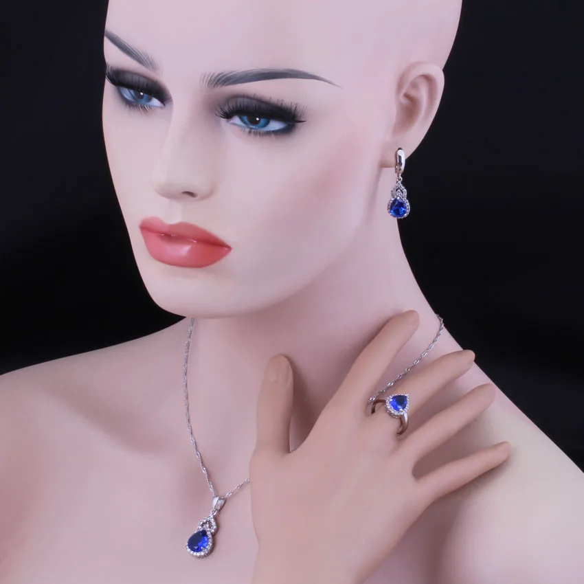 Комплект из кольца и серёг с фианитом V0293