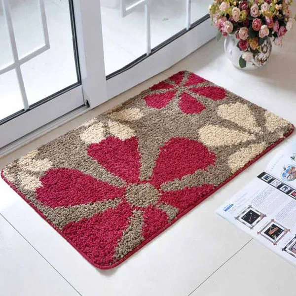 Flower Absorbent Bath Door Mats Slip Resistant Feet | Дом и сад