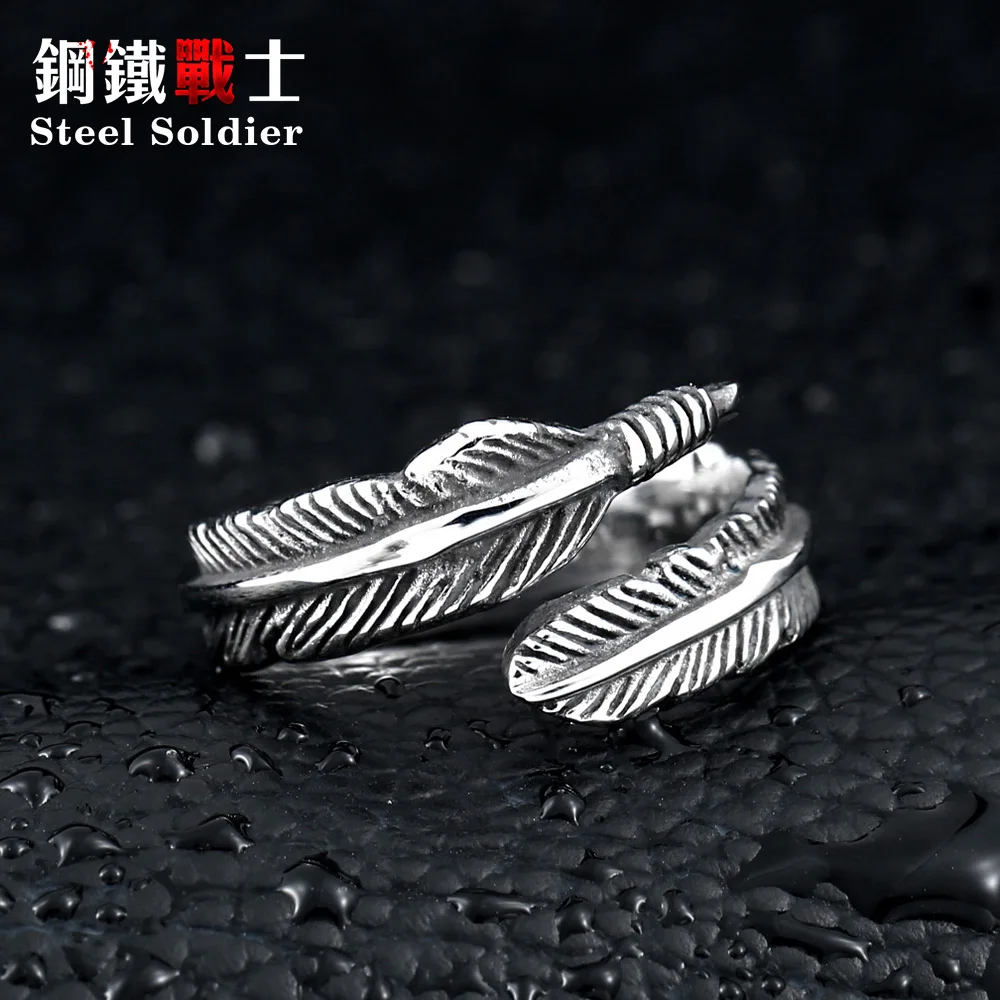 Кольцо из нержавеющей стали с перьями для маленького пальца|feather ring|rings for fingersring
