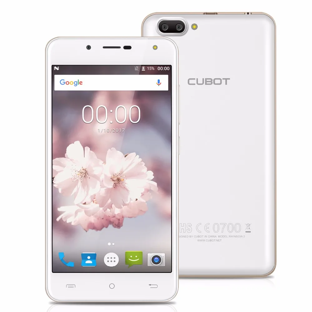 CUBOT Rainbow 2 5.0 Inch MTK6580A Quad Core Smartphone 1GB RAM 16GB ROM Rear Dual Cameras Cell Phone Android 7.0 Mobile | Мобильные