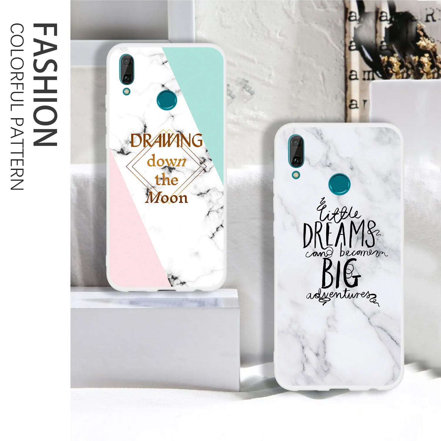 Мраморные прозрачные чехлы для Huawei Y9 Y7 Prime Y6 Pro Y5 Lite Y3 2018 2017 YP Smart Nova 3 4e 3E 3i 2i Plus