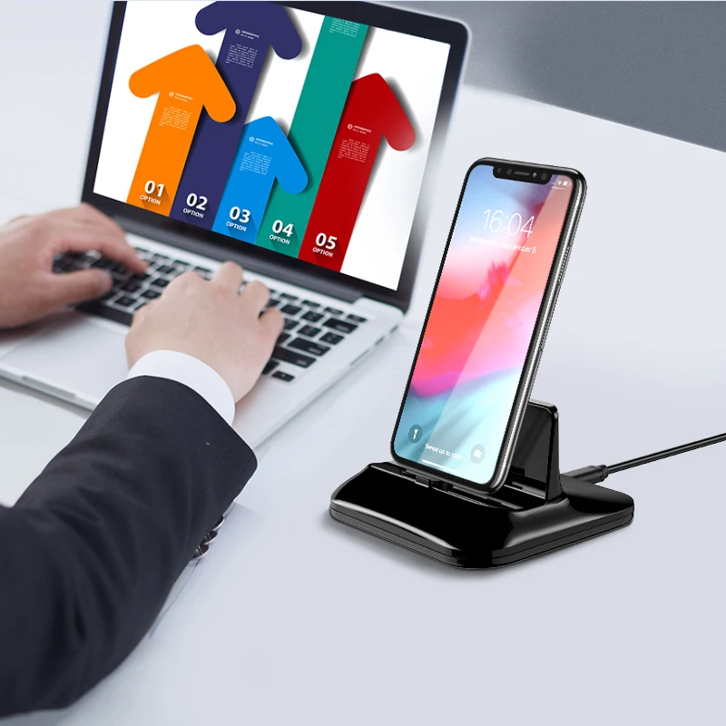 ! Магнитная Зарядная база ACCEZZ 3 в 1 Micro USB Type-C для iPhone 8 X Plus XS универсальный кронштейн