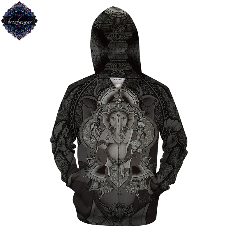 Ganesha от Brizbazaar Art толстовки на молнии мужские спортивные костюмы забавное пальто с