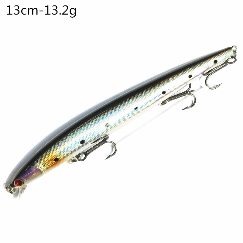 1 Ufishing, приманка для ловли щуки, приманка гольян, 1 шт./лот, плавающий воблер с длинным отливом, 13,2 г, 13 см, тонкая жесткая приманка для басов - Цвет: 1