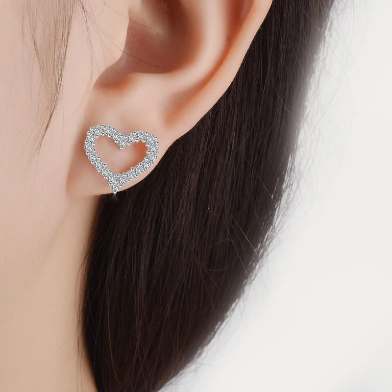 Модные кристаллами от swarovski сердце любовь Серьги Камни изделия из розового