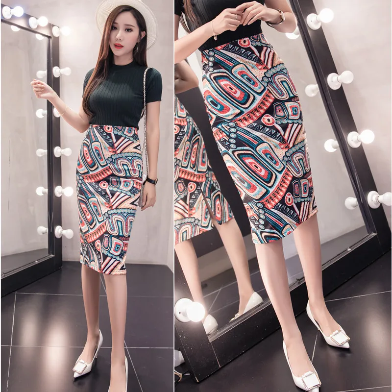 Новый стиль юбка для девушек с длинными рукавами и надписью Boho Chic юбки женские