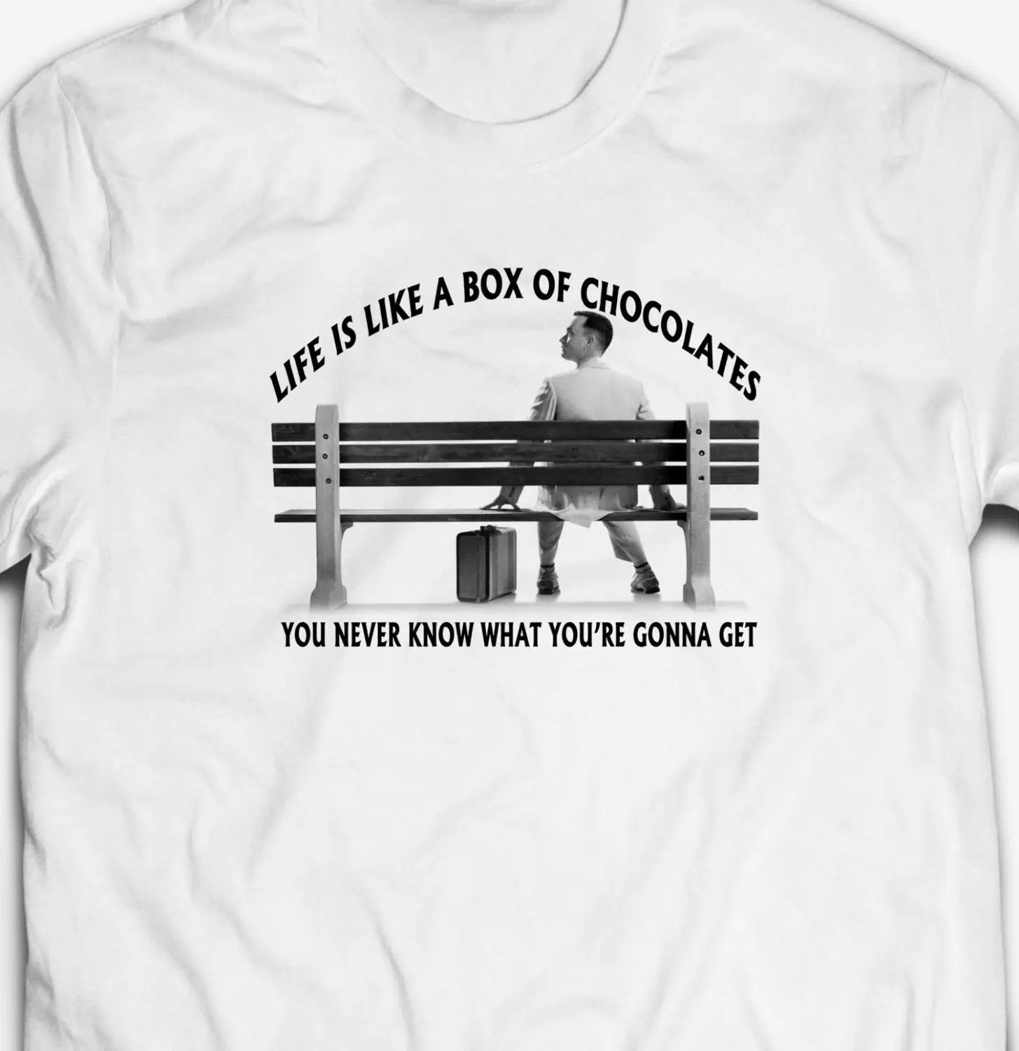 Летняя высокоэластичная хлопковая Футболка Forrest Gump - Life выглядит как коробка