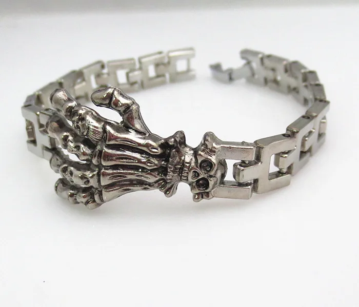 Fashion Man Bracelets Skull Palm Zinc Alloy Silver Color Plated Fine Jewelry Original High Quality Bangle Gift | Украшения и