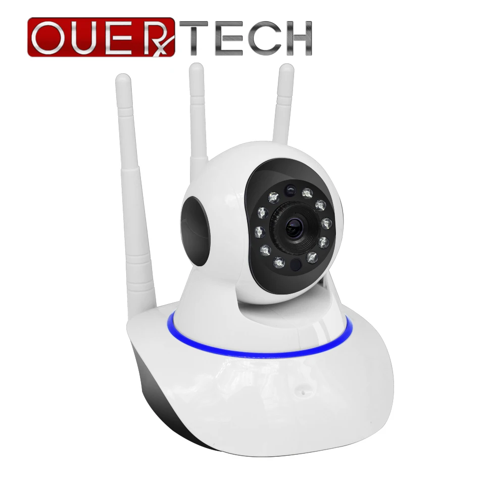 OUERTECH двухсторонняя аудио 720P вращающаяся умная Wi Fi камера безопасности PTZ
