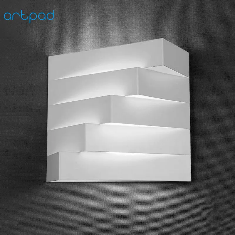 Artpad Nordic 3D White Modern Iron Wall Light E27 Base Showroom Bedroom Living Room Balcony Stairway Lamps Lighting | Освещение