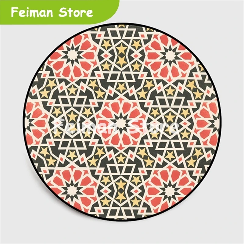 Morocco Round Carpets For Living Room Baby Crawling Geometric Turkey Anti-Skid Carpet Home Decor Kids Bedroom Area Rugs | Дом и сад