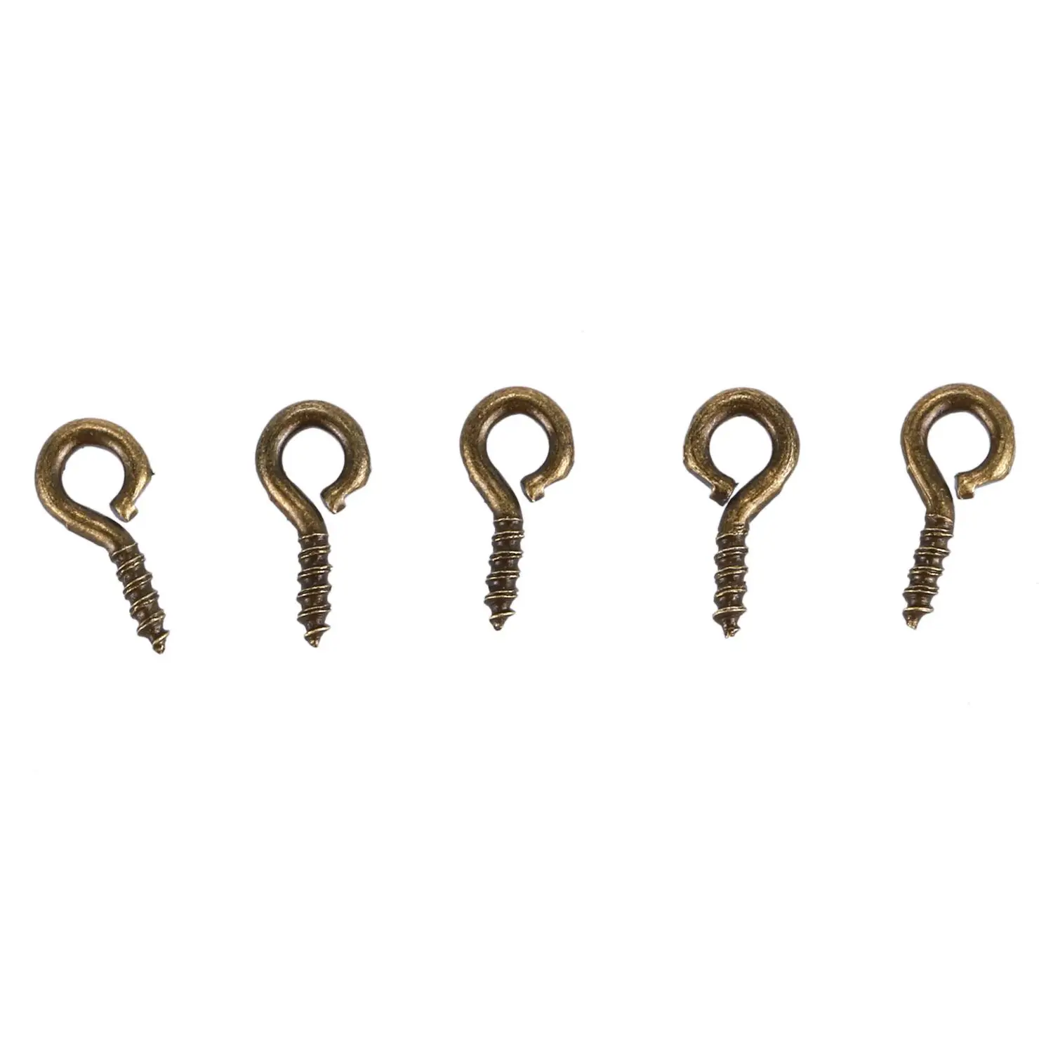 Brand New 100 x 8mm Bronze Small Tiny Mini Eye Pins Eyepins Hooks Eyelets Screw Threaded | Nails